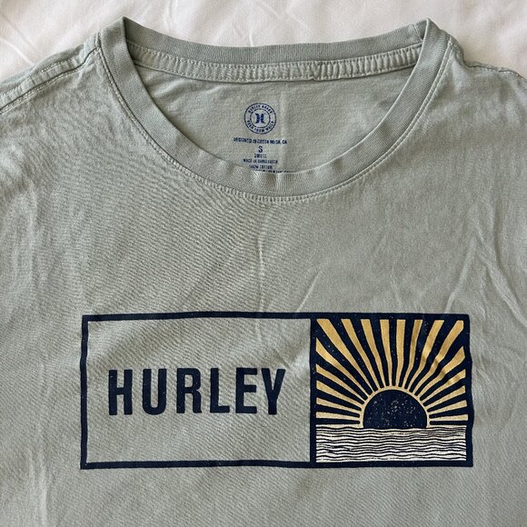 Hurley Sun Graphic T-Shirt Men's Small Sage Green - Picture 1 of 5